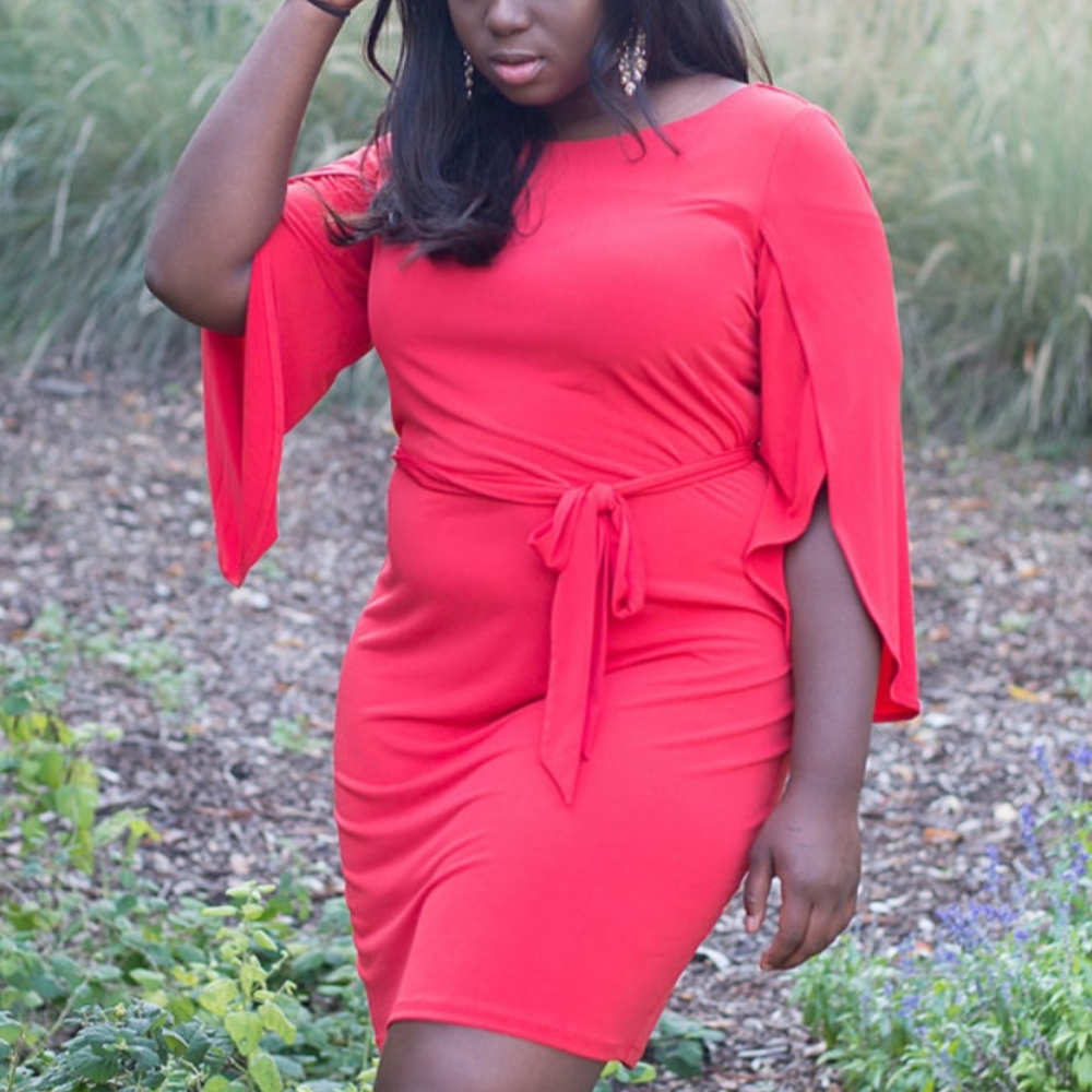 Calvin Klein Holiday Dress with Open Sleeves